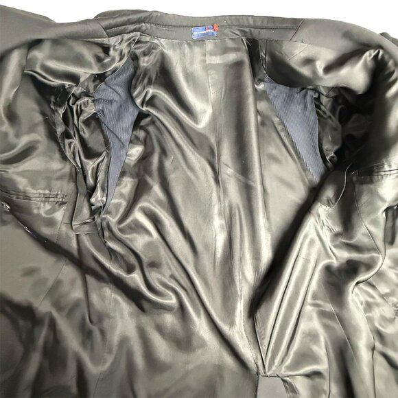 Stafford Black Two Button Vented Notch Blazer Sport Coat Suit Jacket - Picture 5 of 9